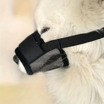 3 Pcs Size XL Black Breathable Mesh Dog Muzzle - Soft & Comfortable Guard to Prevent Biting, Allows Panting and Drinking.