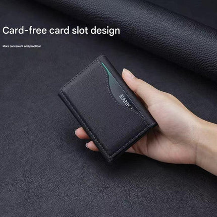 Black 3-in-1 Magnetic Wallet for MagSafe - Slim PU Leather Card Holder with Kickstand.