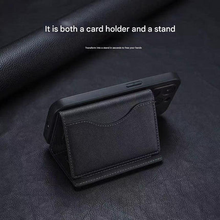Khaki 3-in-1 Magnetic Wallet for MagSafe - Slim PU Leather Card Holder with Kickstand.