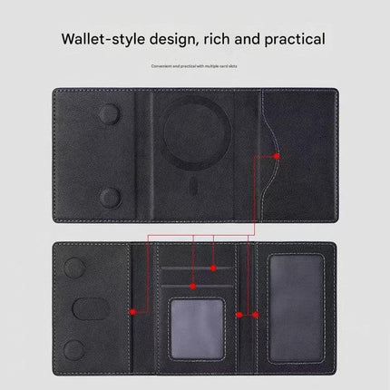 Brown 3-in-1 Magnetic Wallet for MagSafe - Slim PU Leather Card Holder with Kickstand.