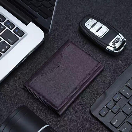 Dark Purple 3-in-1 Magnetic Wallet for MagSafe - Slim PU Leather Card Holder with Kickstand.