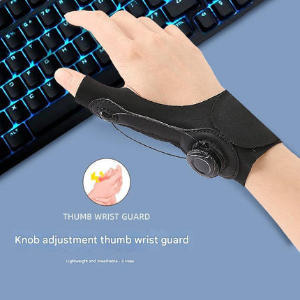 Black Adjustable Thumb Brace with Dial System - Wrist & Thumb Stabilizer for Pain Relief.