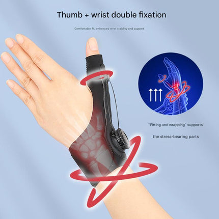 Black Adjustable Thumb Brace with Dial System - Wrist & Thumb Stabilizer for Pain Relief.