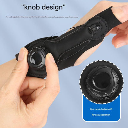 Black Adjustable Thumb Brace with Dial System - Wrist & Thumb Stabilizer for Pain Relief.