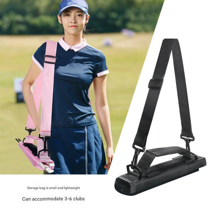 Green Compact Golf Club Carrier - Lightweight Sunday Practice Bag for Driving Range.
