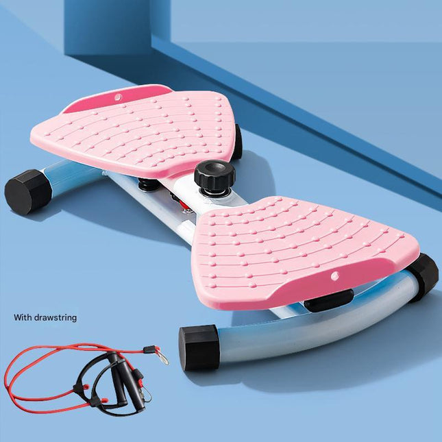 Pink Split Leg & Waist Twister Board - Core Abdominal Trainer with Resistance Bands for Home Fitness.