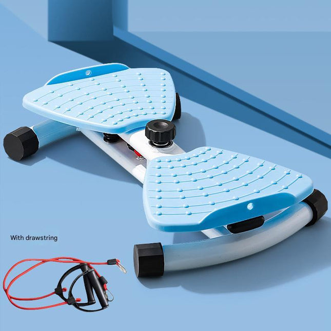 Blue Split Leg & Waist Twister Board - Core Abdominal Trainer with Resistance Bands for Home Fitness.