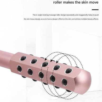 Purple Germanium Stone Facial Roller - Uplifting & Sculpting Beauty Massager for Face and Body.