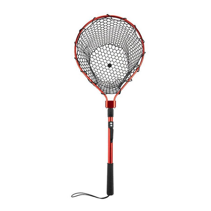 Black High Strength Large Landing Net - Fishing Net with Foldable Handle and Soft Rubber Netting, Dip Net for Fishing, Ideal for Boat, Pier, River Angling.