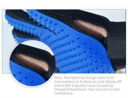 5 Pairs Blue Pet Grooming Gloves for Dogs & Cats - Deshedding, Bathing & Massage Brush.