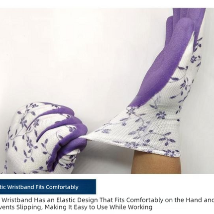 Purple Garden Gloves - 5 Pairs Anti-Puncture, Waterproof, Wear-Resistant Gardening Work Gloves for Planting, Weeding, Rose Pruning.