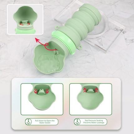 Pink Portable Collapsible Pet Water Bottle for Dogs Outdoor Travel Drinking Dispenser Silicone Pet Water Cup.