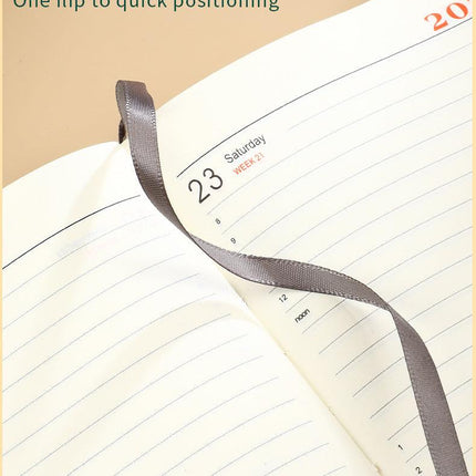 Black 2026 A5 English Daily Planner Notebook 365-Day Schedule Book for Monthly & Annual Planning.