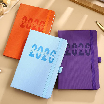 Green 2026 A5 English Daily Planner Notebook 365-Day Schedule Book for Monthly & Annual Planning.