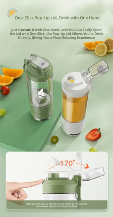Black Portable Automatic Rechargeable Blender Wireless Juicer Mini Ice Crusher for Smoothies & Shakes.