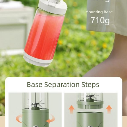 Black Portable Automatic Rechargeable Blender Wireless Juicer Mini Ice Crusher for Smoothies & Shakes.