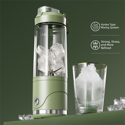White Portable Automatic Rechargeable Blender Wireless Juicer Mini Ice Crusher for Smoothies & Shakes.