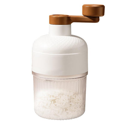 Manual Ice Shaver Machine Portable Hand-Crank Snow Cone Maker for Home Use with 2 Ice Cube Molds.