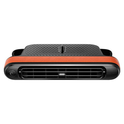 Black and Orange Car Seat Back Headrest Fan USB Powered Dual Turbine Bladeless Cooling Fan with 3 Speeds.