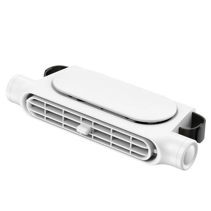 White Car Seat Back Headrest Fan USB Powered Turbine Cooling Fan with 3 Adjustable Speeds.
