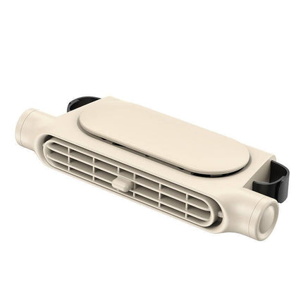 Beige Car Seat Back Headrest Fan USB Powered Turbine Cooling Fan with 3 Adjustable Speeds.