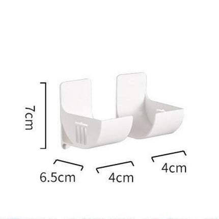 White 10 Pairs Self-Adhesive Wall Mount Storage Holders - Drill-Free Plastic Organiser Racks for Garbage Bags Cling Wrap & Umbrellas - Rental Friendly Kitchen Accessories.