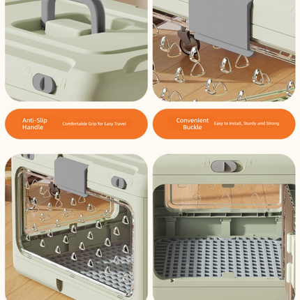 Yellow Premium Foldable Pet Carrier Crate - Breathable Aviation Travel Box for Cats & Small Dogs up to 10kg - Portable Car & Flight Transport Case.