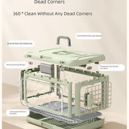Yellow Premium Foldable Pet Carrier Crate - Breathable Aviation Travel Box for Cats & Small Dogs up to 10kg - Portable Car & Flight Transport Case.