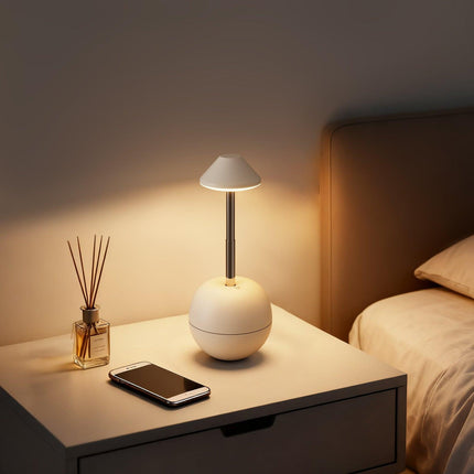 Black Creative Tumbler LED Night Light - Rechargeable RGB Desk Lamp with Remote Control - Height Adjustable, Brightness Adjustable, Bedside Ambient Light.
