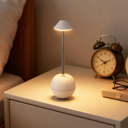 Orange Creative Tumbler LED Night Light - Rechargeable RGB Desk Lamp with Remote Control - Height Adjustable, Brightness Adjustable, Bedside Ambient Light.