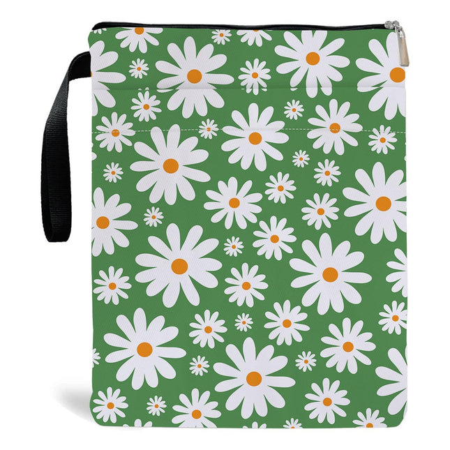 Green Floral pattern book cover with zippered pocket - Lightweight polyester book cover, suitable for books and tablets(BS001).