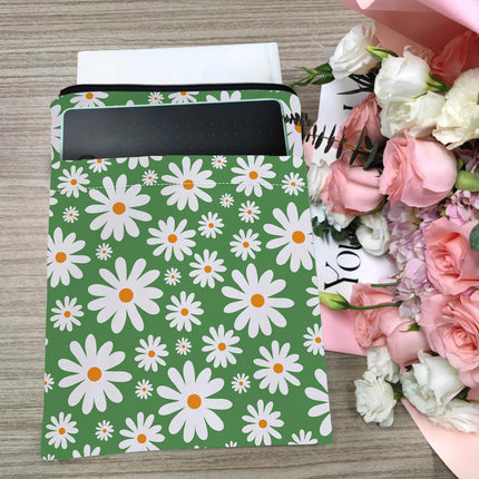 Green Floral pattern book cover with zippered pocket - Lightweight polyester book cover, suitable for books and tablets(BS001).