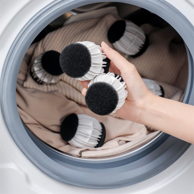 Magic Laundry Balls Set of 4 - Anti-Pilling Fuzzy Lint Remover for Washing Machine.