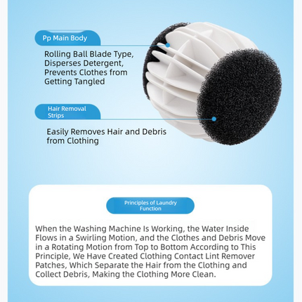 Magic Laundry Balls Set of 4 - Anti-Pilling Fuzzy Lint Remover for Washing Machine.