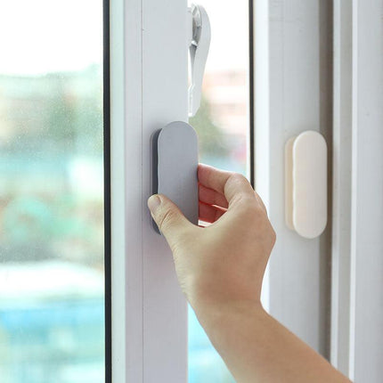 Black 10-Pack No-Drill Window Handle Cabinet Pulls - Adhesive Mounting for Easy Installation.