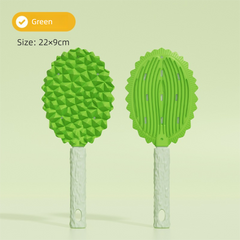 Green Pet Durian Massage Comb 2-Pack - Cat Deshedding Brush with Dual-Sided TPR Design for Soft Skin and Fur Cleaning.