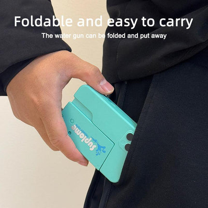 2 Pcs Green Mini Foldable Phone Water Gun - Portable Dual-Nozzle Spray Toy for Summer Fun and Stress Relief.