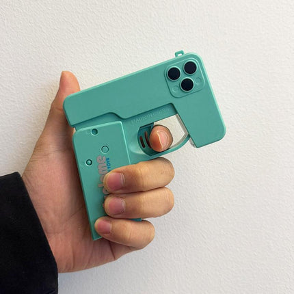 2 Pcs Green Mini Foldable Phone Water Gun - Portable Dual-Nozzle Spray Toy for Summer Fun and Stress Relief.