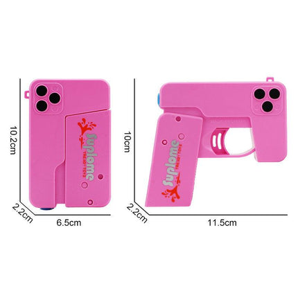 2 Pcs Blue Mini Foldable Phone Water Gun - Portable Dual-Nozzle Spray Toy for Summer Fun and Stress Relief.
