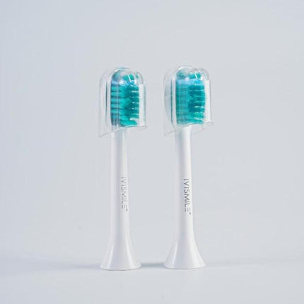 White 03TB Electric Toothbrush Replacement Heads 2-Pack - Blue Light Whitening Sonic Cleaning Brush Heads for Smart Toothbrushes.