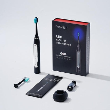 Black 03TB Electric Toothbrush Replacement Heads 2-Pack - Blue Light Whitening Sonic Cleaning Brush Heads for Smart Toothbrushes.