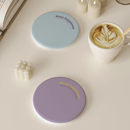2 Pcs Purple Quick-Dry Natural Diatom Mud Coaster - Absorbent Bathroom Sink Mat for Kitchen and Washroom Use.