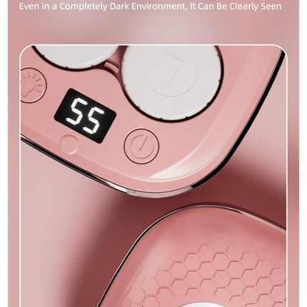 Grey Portable Sonic Wave Contact Lens Cleaner with LED Makeup Mirror - Automatic Electric Lens Cleaning Case for Daily Use.