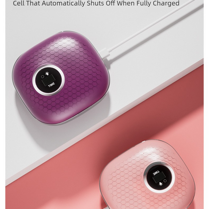 Grey Portable Sonic Wave Contact Lens Cleaner with LED Makeup Mirror - Automatic Electric Lens Cleaning Case for Daily Use.