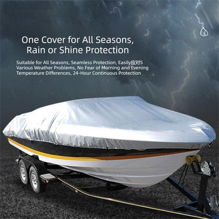 Black Heavy Duty Waterproof Tarp Covers with Storage Bag, Fits V-Hull, Fish&Ski, Pro-Style, Fishing, Runabout, Bass Boats, 20-22FT(700cm*320cm).
