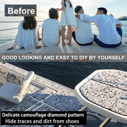 Snow Camouflage EVA Boat Deck Mat - Non-Slip, Waterproof Flooring for Yacht, Boat, and Outdoor Use(2400x300x5mm).
