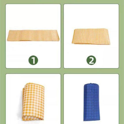 Yellow Lightweight Thickened Picnic Mat – Waterproof Outdoor Camping Ground Sheet for Hiking, Parks and Picnics(2*2M）.