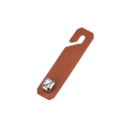 Brown Car Multi-Functional PU Leather Hook with Crystal Decoration – Hidden Storage Hook for Front and Rear Seats (Set of 2).