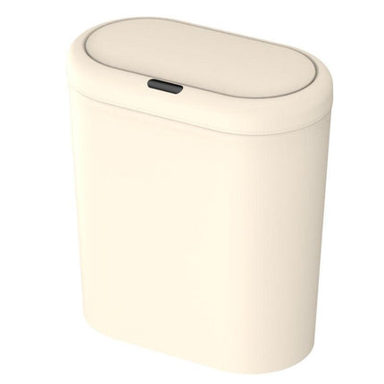 Beige Smart Sensor Trash Can – 15L Capacity, Compact Design for Home Use with Automatic Induction Opening(Three sensor modes).