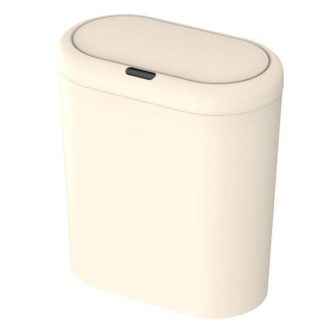Beige Smart Sensor Trash Can – 15L Capacity, Compact Design for Home Use with Automatic Induction Opening(Three sensor modes).